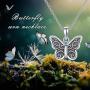 ROMANTIC WORK Filigree Butterfly Cremation Urn Necklace for Human/Pet Ashes Sterling Silver with Cubic Zirconia Animal Pendant Memory Jewelry for Women Mother Nana Daughter, Engraved-Always with Me