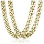 Subiceto 80s 90s Costume Fake Gold Turnover Chain Necklaces for Men Women Plastic Chunky Hip Hop Rapper Cuban Link Chain Necklace 2 Pieces 32-36 Inch