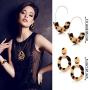 Hicarer Acrylic Leopard Jewelry Set for Women Girls Statement Boho Resin Earrings Necklace Bracelet