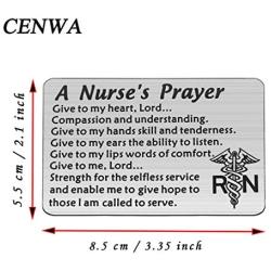 CENWA Nurse Prayer Wallet Card Give to My Heart Lord Compassion and Understanding Gift for Nurse Nursing School Graduation Gift RN Jewelry