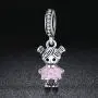 Pink Enamel Girl CZ Dangle Charms Pearl Charm fit Charms Bracelet Necklaces Jewelry Birthday Gifts Pink Enamel Girl CZ Dangle Charms Pearl Charm fit Charms Bracelet Necklaces Jewelry Birthday Gifts