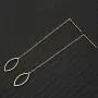 Stainless Steel Delicate Long Chain Threader Drop Earrings Geometric Disc Triangle Rose Pearl Moon Teardrop Leaf Dangle Pendant for Women Girls Fashion Jewelry Gift