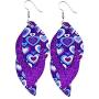 4 Pairs Valentines Day Faux Leather Earrings Set Lightweight Layered Heart Pattern Leaf Teardrop Dangle Earrings Jewelry for Women Teen Girls