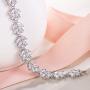 EVER FAITH Wedding Jewerly Hand Accessory Prong Cubic Zirconia Birthstone Marquise Leaf Elegant Tennis Bracelet