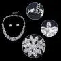 EVER FAITH Wedding Cluster Flower Leaf Necklace Earrings Set Clear Austrian Crystal Silver-Tone EVER FAITH Wedding Cluster Flower Leaf Necklace Earrings Set Clear Austrian Crystal Silver-Tone