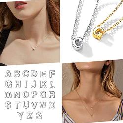 ChicSilver 925 Sterling Silver Letter A-Z Pendant Necklace, Dainty Small Initial Necklace for Women, Silver/Gold (with Gift Box)