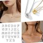 ChicSilver 925 Sterling Silver Letter A-Z Pendant Necklace, Dainty Small Initial Necklace for Women, Silver/Gold (with Gift Box)