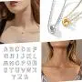 ChicSilver 925 Sterling Silver Letter A-Z Pendant Necklace, Dainty Small Initial Necklace for Women, Silver/Gold (with Gift Box)