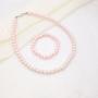 JSEA 8mm Faux Pearl Necklace Elastic Bracelet Jewelry Set Beige White Pink Fake Pearl Jewelry