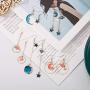 9 Pairs Star Moon Earrings Earth Moon Earrings Sun Moon Earrings Asymmetric Earrings Bohemia Moon Earrings for Girls Women