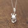 ONE A DAY Power Necklace Sterling Silver Plated Monkey Cute 3D Animal Necklace Pendant Charm for Women Girls Kids
