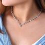 Gorais Wedding Jewelry Bride Silver Rhinestone Necklace and Earrings Set Bridal Crystal Choker Necklace Jewelry for Women and Girls (Set 1)