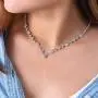 Gorais Wedding Jewelry Bride Silver Rhinestone Necklace and Earrings Set Bridal Crystal Choker Necklace Jewelry for Women and Girls (Set 1)