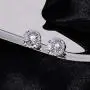 Silver Cubic Zirconia Stud Earrings for Women CZ Stud Earrings Sterling Silver 18k White Gold Plated Halo Stud Hypoallergenic Earrings Simulated Diamond Stud for Girls Fashion Everyday Jewelry