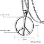 HUANIAN Stainless Steel Classic Peace Sign Love Hippie Pendant Necklace, 24 inch Chain