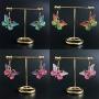 8 Pairs Of Butterfly Earrings, light weight Acrylic Colored Earrings Women And Girls Fashion Jewelry Gift,Earrings Sets (8 Pairs earring set)