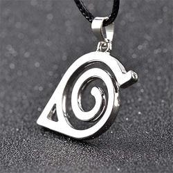 AILUOR Naruto Pendant Necklace, Naruto Red Cloud Necklace Cartoon Naruto Leaf Village Symbol Logo Cosplay Pendant Necklace Naruto Anime Cosplay Jewelry for Women Men