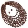Rosemarie & Jubalee Womens Multi Strand Natural Wood Bead and Disc Necklace and Earrings Bohemian Jewelry Set, 20''-23'' with 3'' Extender Rosemarie & Jubalee Womens Multi Strand Natural Wood Bead and Disc Necklace and Earrings Bohemian Jewelry Set, 20''-23'' with 3'' Extender