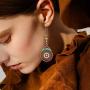 4 Pairs Bohemian Vintage Dangle Earrings Retro Rhinestone Earrings Boho Geometric Copper Wire Dangle Drop Earrings for Women Girls