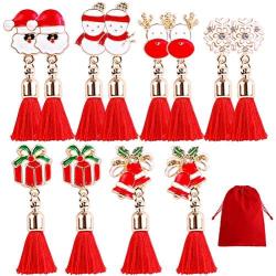 ADXCO 6 Pairs Christmas Tassel Earrings Thanksgiving Christmas Jewelry Set Gifts