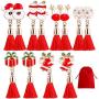 ADXCO 6 Pairs Christmas Tassel Earrings Thanksgiving Christmas Jewelry Set Gifts