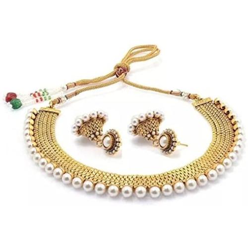 Royal Bling Bollywood Style Traditional Indian Jewelry Set Temple Coin Necklace with Earrings for Women