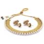 Royal Bling Bollywood Style Traditional Indian Jewelry Set Temple Coin Necklace with Earrings for Women