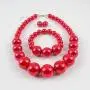 Shineland Simple Large Big Simulated Pearl Statement Necklace Bracelet and Earrings Jewelry Set (Red) Shineland Simple Large Big Simulated Pearl Statement Necklace Bracelet and Earrings Jewelry Set (Red)