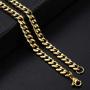 Trendsmax Gold Plated Stainless Steel Necklace Chain for Mens Women Miami Curb Cuban Chain Box Wheat Link Chain Necklace 18-24inch