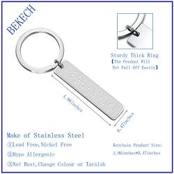 BEKECH ASL Jewelry Gifts I Love You in Braille Engraved Keychain Hand Sign Language Jewelry Gift for Her Him Mommy Daddy Girlfriend Boyfriend Wife Husband Friends BFF Gift