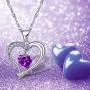 Emma Manor EM Love Heart Birthstone Necklace for Women 14k White Gold Plated Heart Shape 5A Cubic Zirconia Forever Love Arrow Pendant Necklace Emma Manor EM Love Heart Birthstone Necklace for Women 14k White Gold Plated Heart Shape 5A Cubic Zirconia Forever Love Arrow Pendant Necklace