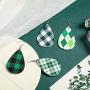 12 Pairs Leather Earrings Leaf Dangle Earring Lightweight Teardrop Earring Shamrock Drop Earrings for Women St. Patricks Day Gift