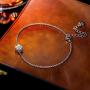 925 Sterling Silver Bracelets, Sparkly Crystal Adjustable Bracelet for Women Girls Thanksgiving Birthday Jewelry Gift