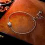 925 Sterling Silver Bracelets, Sparkly Crystal Adjustable Bracelet for Women Girls Thanksgiving Birthday Jewelry Gift