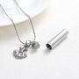 constantlife Cylinder Cremation Jewelry for Ashes 316L Stainless Steel Urn Pendant Memorial Necklace with Small Accessories Charms Keepsake
