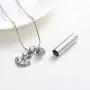 constantlife Cylinder Cremation Jewelry for Ashes 316L Stainless Steel Urn Pendant Memorial Necklace with Small Accessories Charms Keepsake