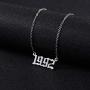 RINHOO Birth Year Number Pendant Necklace Stainless Steel Silver Number Birthday Necklace Chain Jewelry for Women Girl