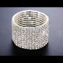 Sllaiss Rhinestone Bridal Jewelry Set for Women Sparkling Rhinestone Stretch Bracelet Ring Dangle Tassel Earrings Set Costume Jewelry