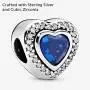 Pandora Jewelry Sparkling Blue Heart Crystal and Cubic Zirconia Charm in Sterling Silver Pandora Jewelry Sparkling Blue Heart Crystal and Cubic Zirconia Charm in Sterling Silver