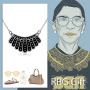 POPLYKE Dissent Collar Necklace for Women Sterling Silver RBG Necklace Jewelry Gifts for Fans of Ruth Bader Ginsburg
