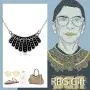 POPLYKE Dissent Collar Necklace for Women Sterling Silver RBG Necklace Jewelry Gifts for Fans of Ruth Bader Ginsburg