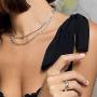 Women Chain Necklace Fashion Chain Link Choker and Earring Dainty Jewelry Set