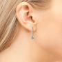 Cate & Chloe McKenzie 18k White Gold Dangling Earrings with Swarovski Crystals, Solitaire Crystal Dangle Earrings, Best Silver Drop Earrings for Women, Channel Set Drop Horseshoe