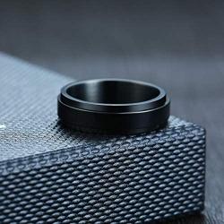 HIJONES Womens Mens Stainless Steel Spinner Ring Wedding Band Silver/Gold//Black/Rainbow