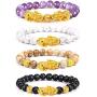 EIELO Feng Shui Pixiu Good Luck Bracelets for Men Women Natural Gemstone Healing Energy Obsidian Pi Yao Dragon Charm Beaded Bracelet Attach Wealth Money Jewelry