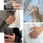 PROSTEEL 925 Sterling Silver Ring, Flat Plain Wide Band Ring Adjustable, Mens Womens Jewelry