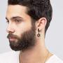 Jewdreamer 316L Stainless Steel Black Dangle Earrings for Men Cool Punk Hoop Dangle Earring Piercing Set