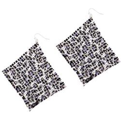 Rosemarie Collections Womens Statement Leopard Print Wild Animal Safari Cheetah Metal Chain Mesh Drop Earrings, 4''