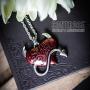 Controse Sexy Devil Heart Necklace Red and Silver Tone 28''