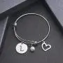 TOGON Initial Bracelet Letter Bracelet with Heart Charm Memory Bracelet Jewelry Gift for her TOGON Initial Bracelet Letter Bracelet with Heart Charm Memory Bracelet Jewelry Gift for her